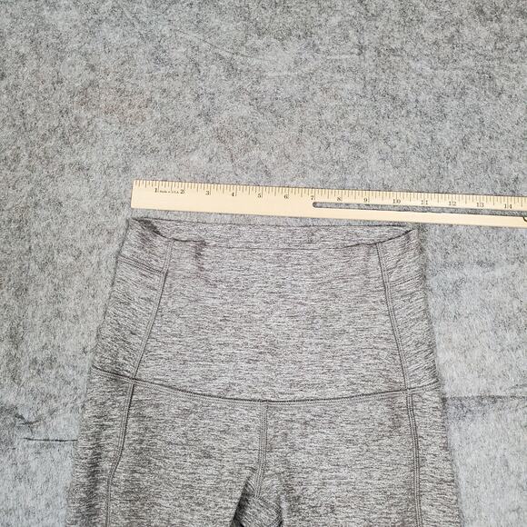 Lululemon Leggings Womens 4 Pure Practice  Heathered Slate Gray Yoga Run Gym - Picture 2 of 10
